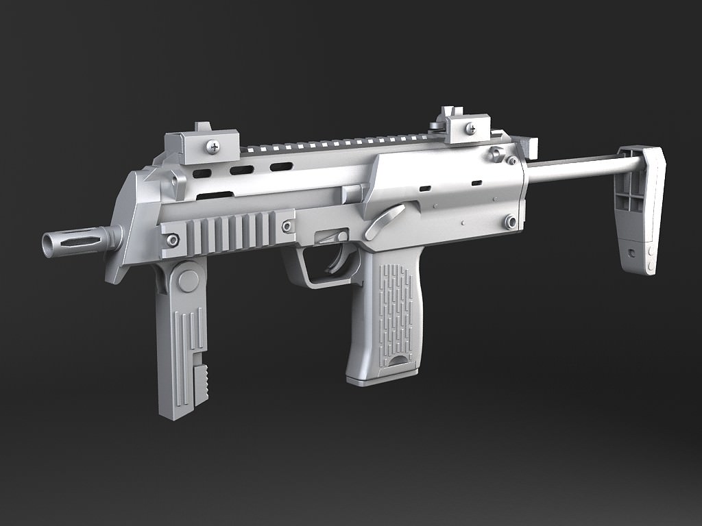 MP7A1 submachine gun Low-poly 3D model_11