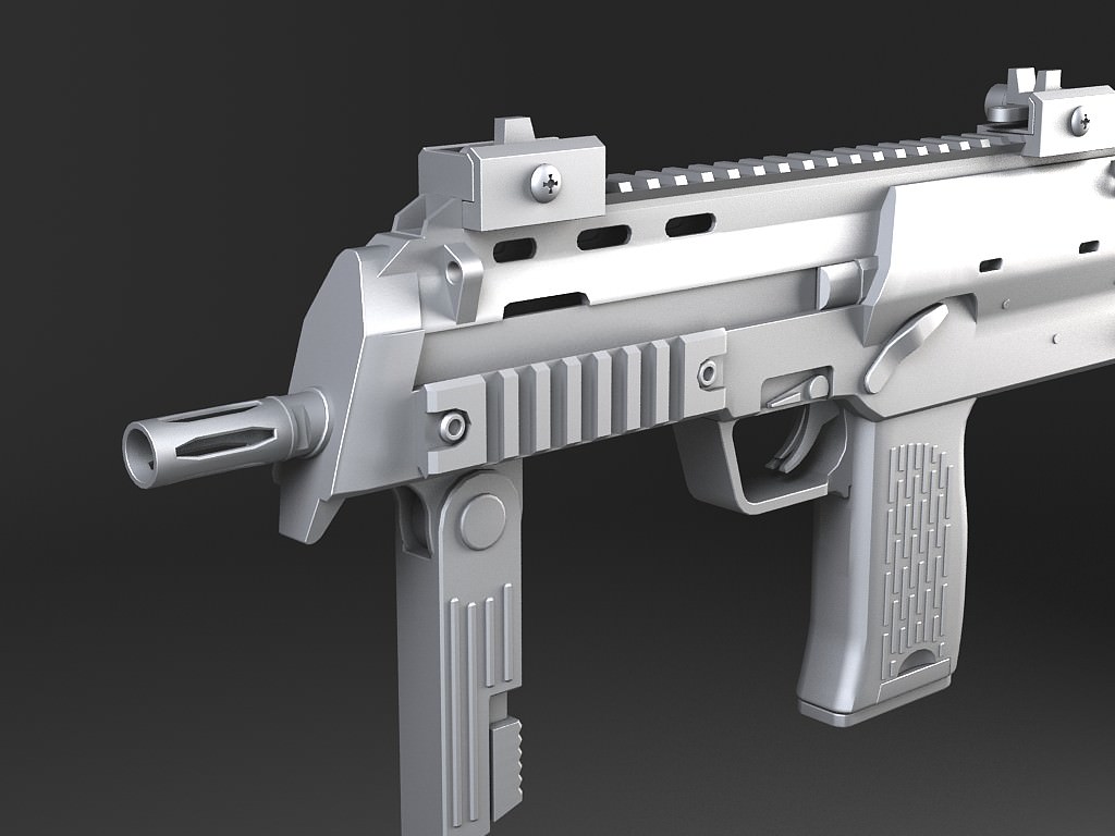 MP7A1 submachine gun Low-poly 3D model_12