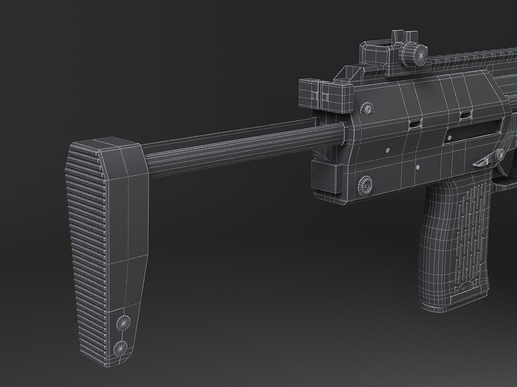 MP7A1 submachine gun Low-poly 3D model_17