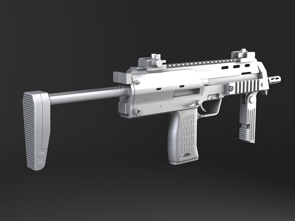 MP7A1 submachine gun Low-poly 3D model_14