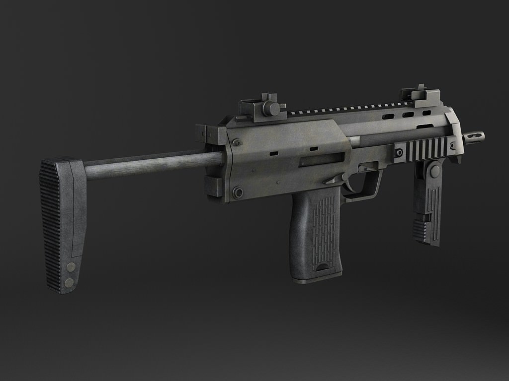 MP7A1 submachine gun Low-poly 3D model_9