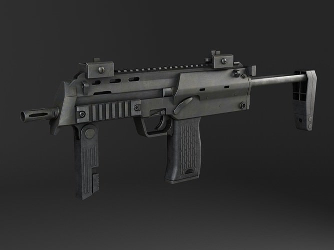 MP7A1 submachine gun Low-poly 3D model