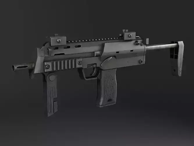 MP7A1 submachine gun Low-poly 3D model