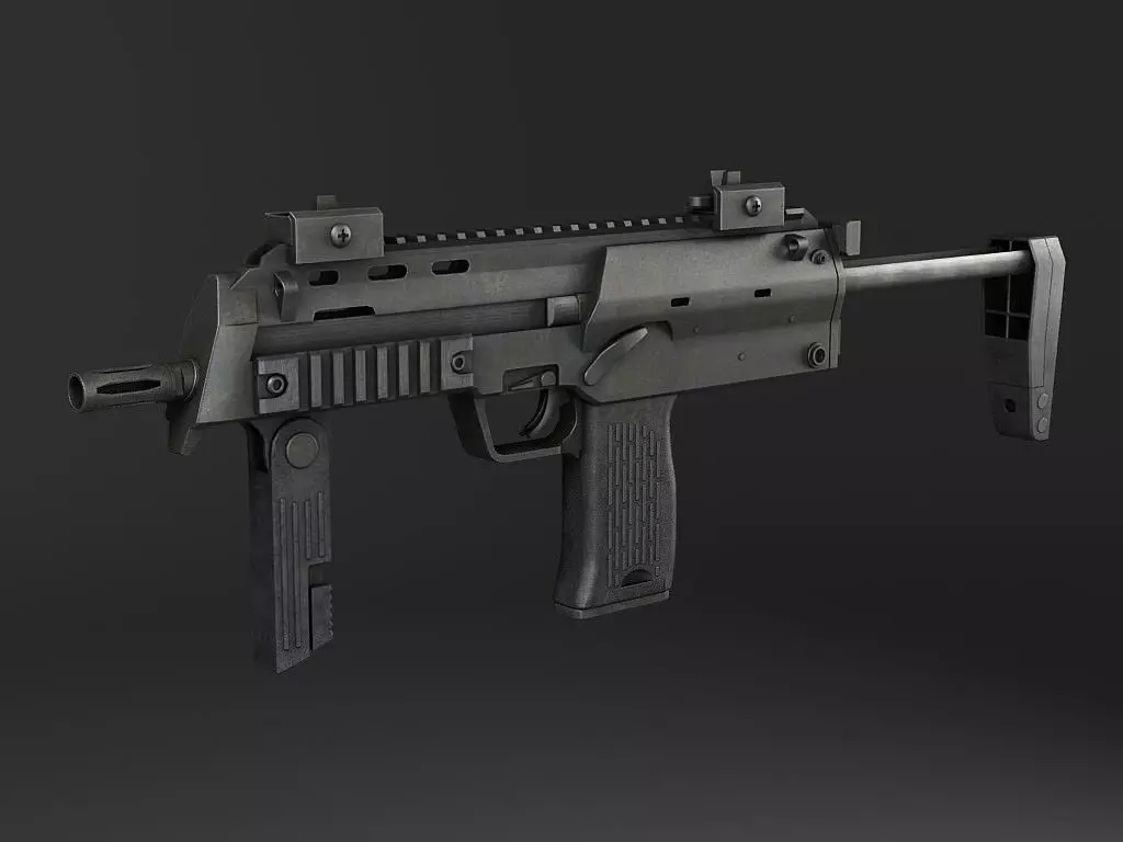 MP7A1 submachine gun Low-poly 3D model_0