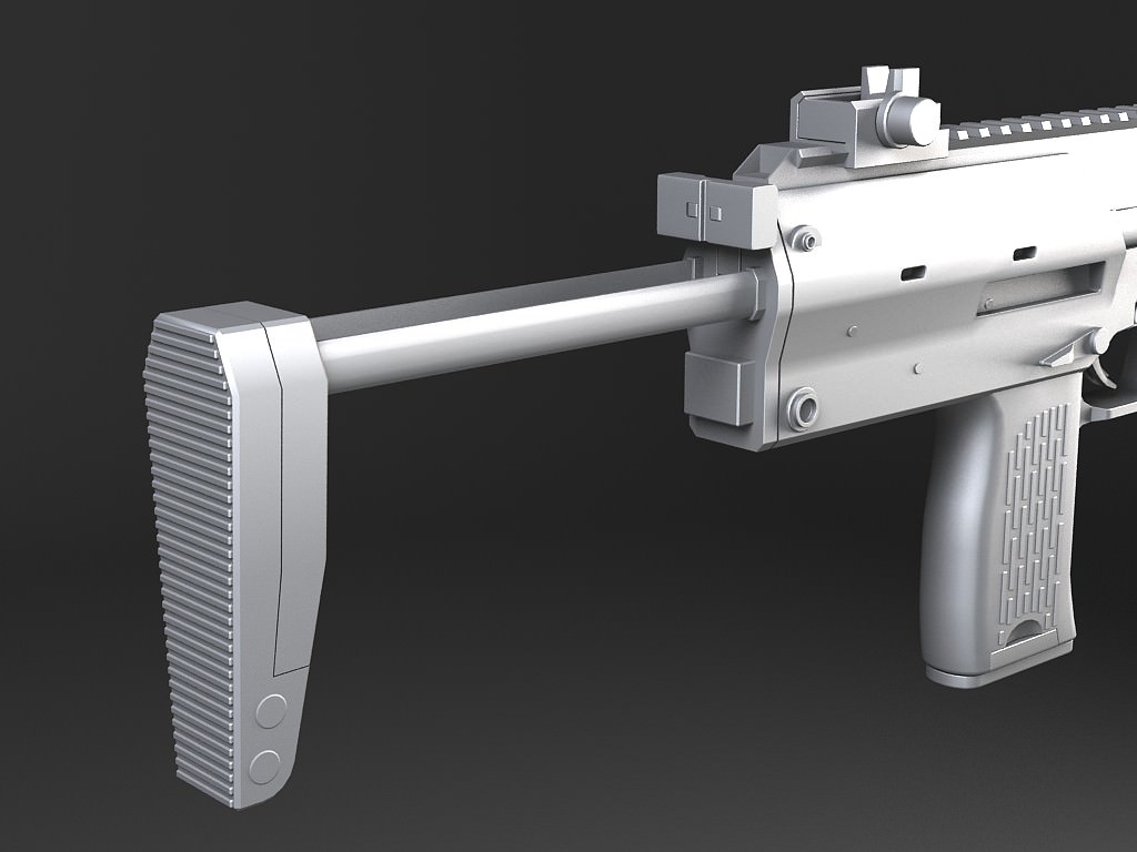 MP7A1 submachine gun Low-poly 3D model_13