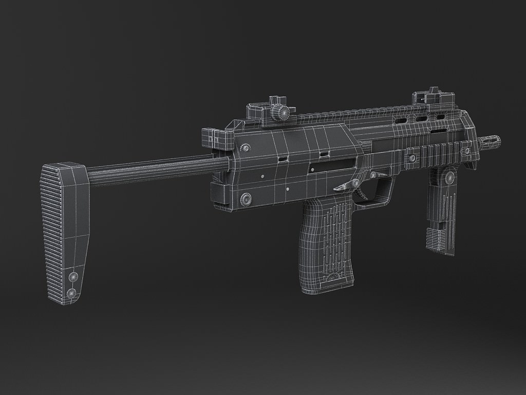 MP7A1 submachine gun Low-poly 3D model_18