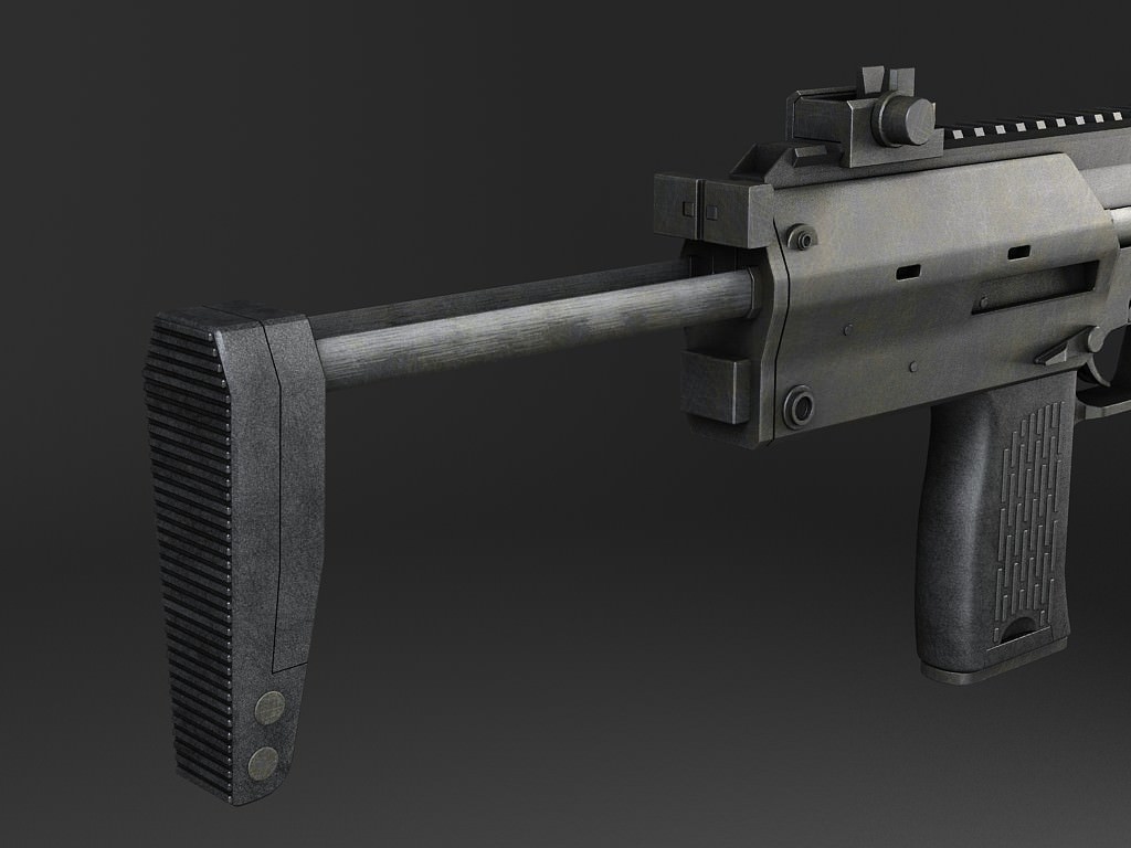 MP7A1 submachine gun Low-poly 3D model_4