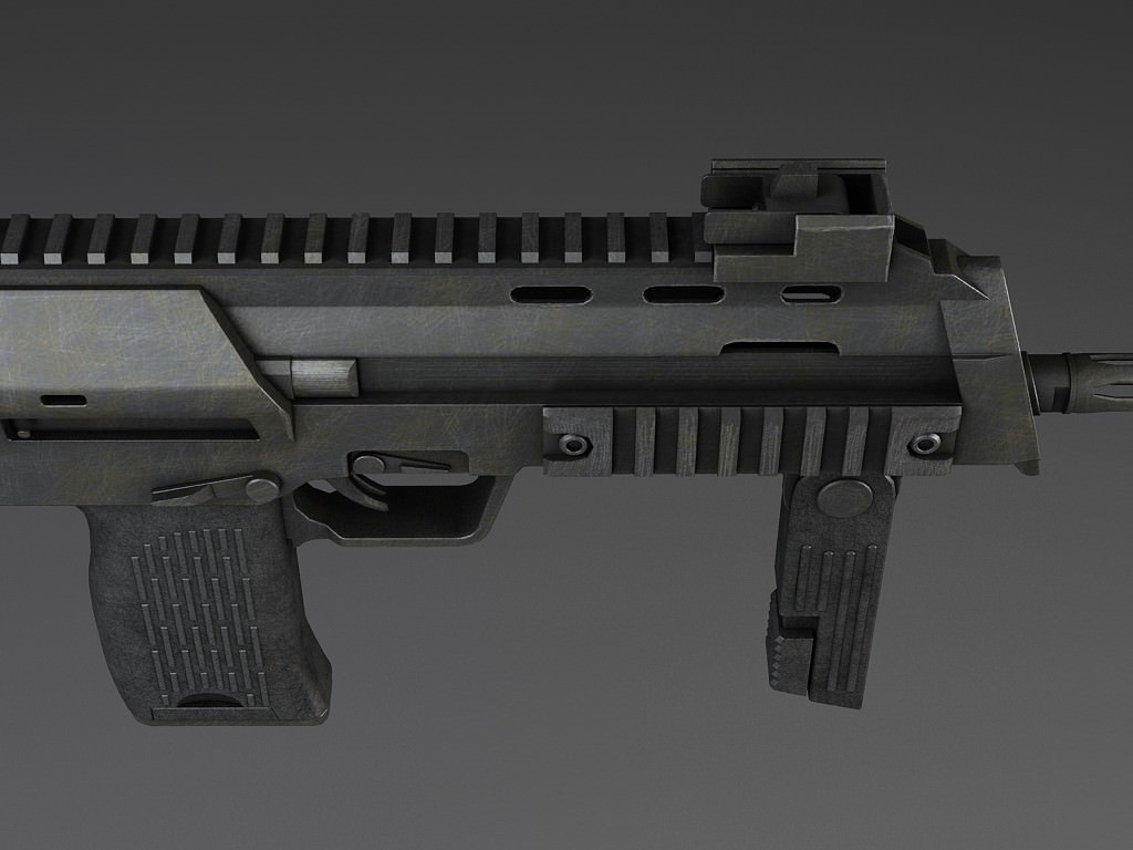 MP7A1 submachine gun Low-poly 3D model_8