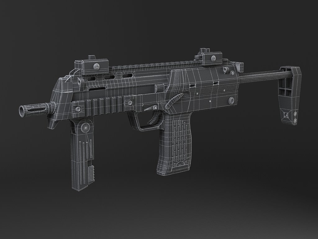 MP7A1 submachine gun Low-poly 3D model_15