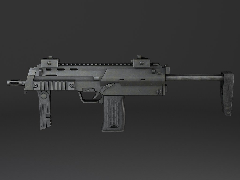 MP7A1 submachine gun Low-poly 3D model_6