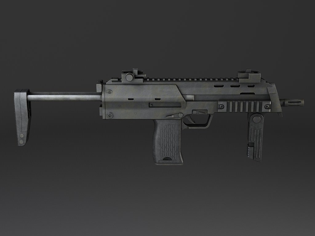 MP7A1 submachine gun Low-poly 3D model_5