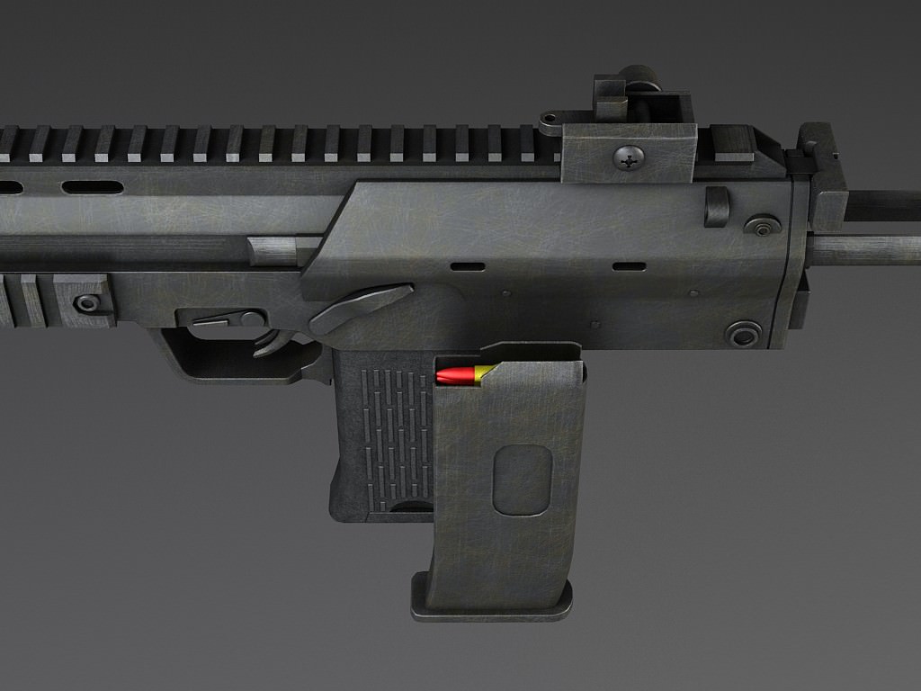 MP7A1 submachine gun Low-poly 3D model_7