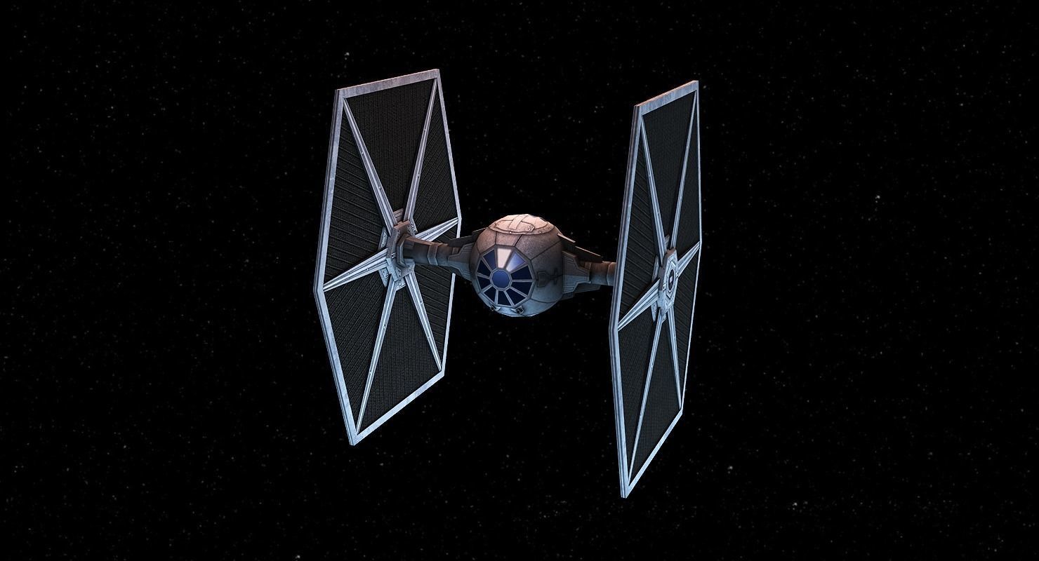 Tie Fighter Low-poly 3D model_0