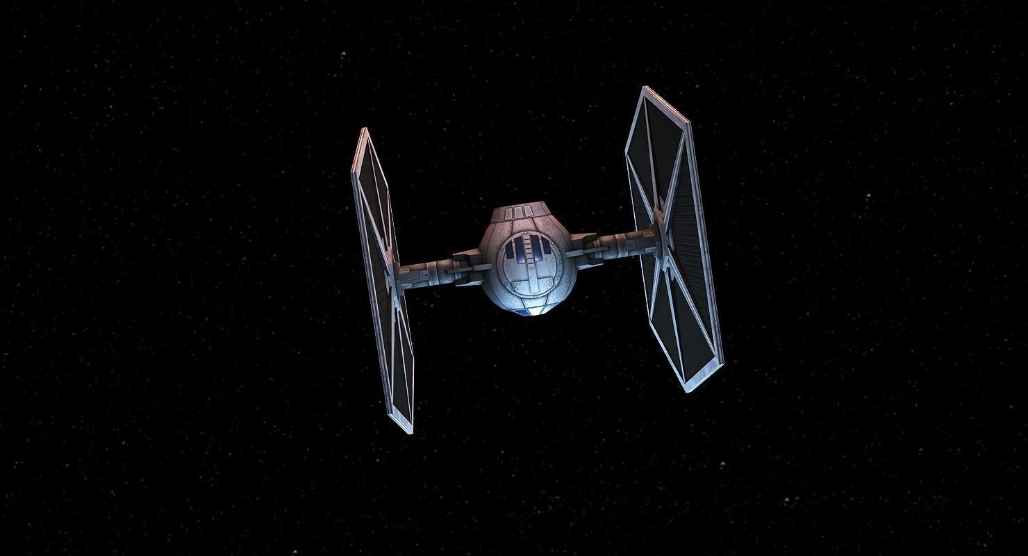 Tie Fighter Low-poly 3D model_4