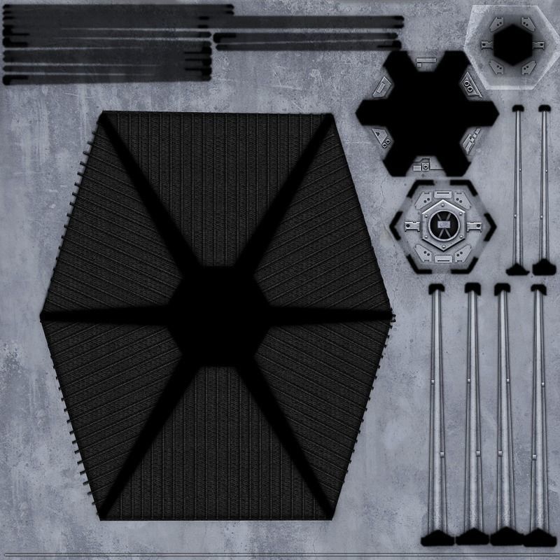 Tie Fighter Low-poly 3D model_8