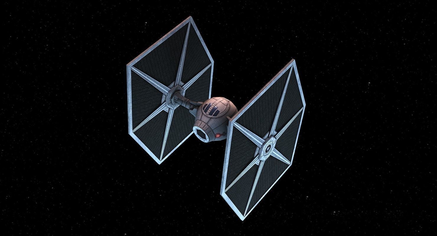 Tie Fighter Low-poly 3D model_2
