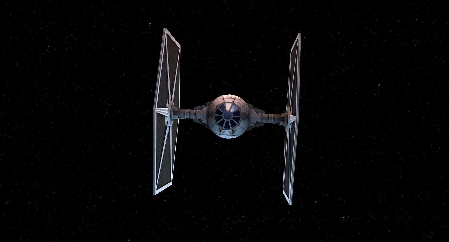 Tie Fighter Low-poly 3D model_1