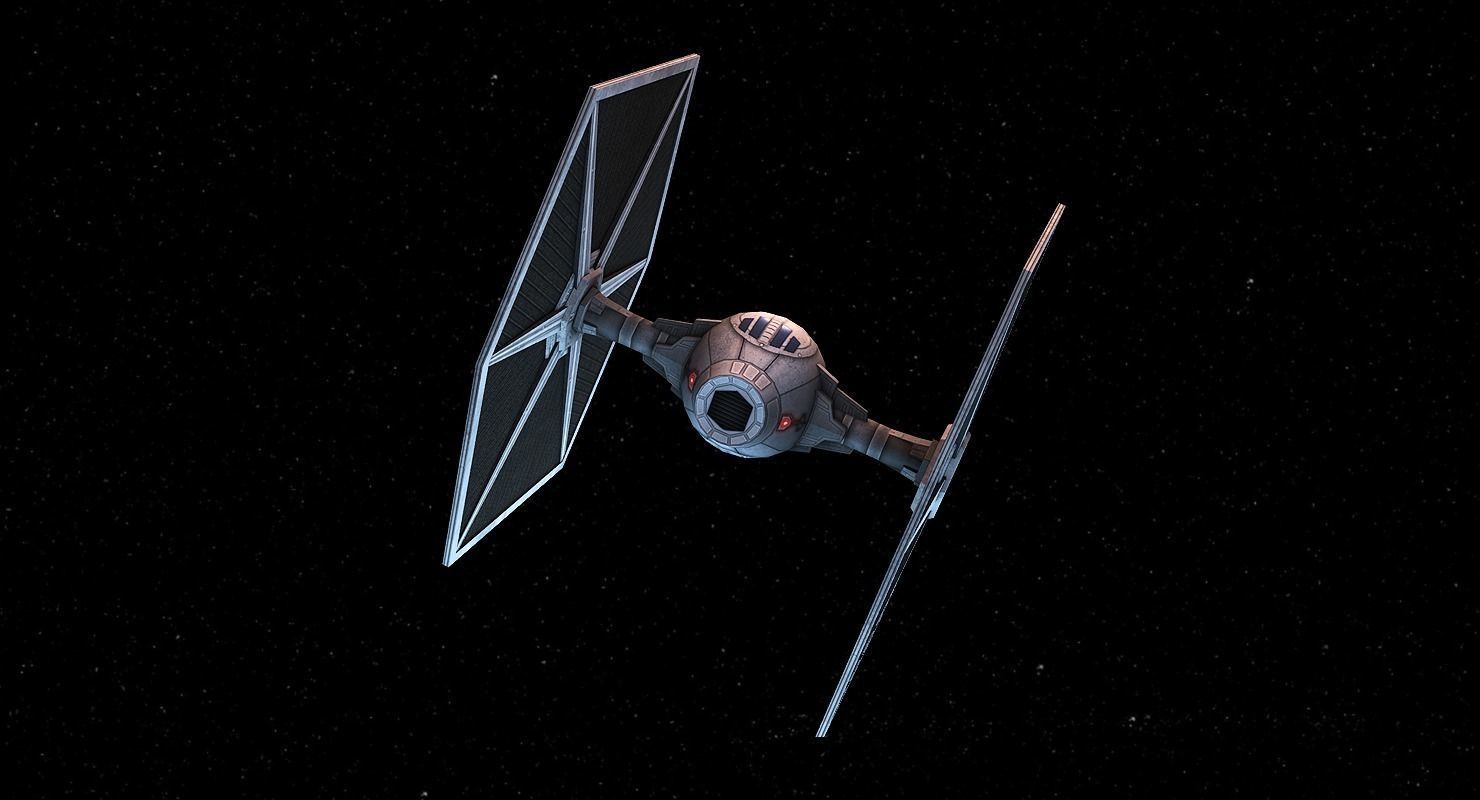 Tie Fighter Low-poly 3D model_3