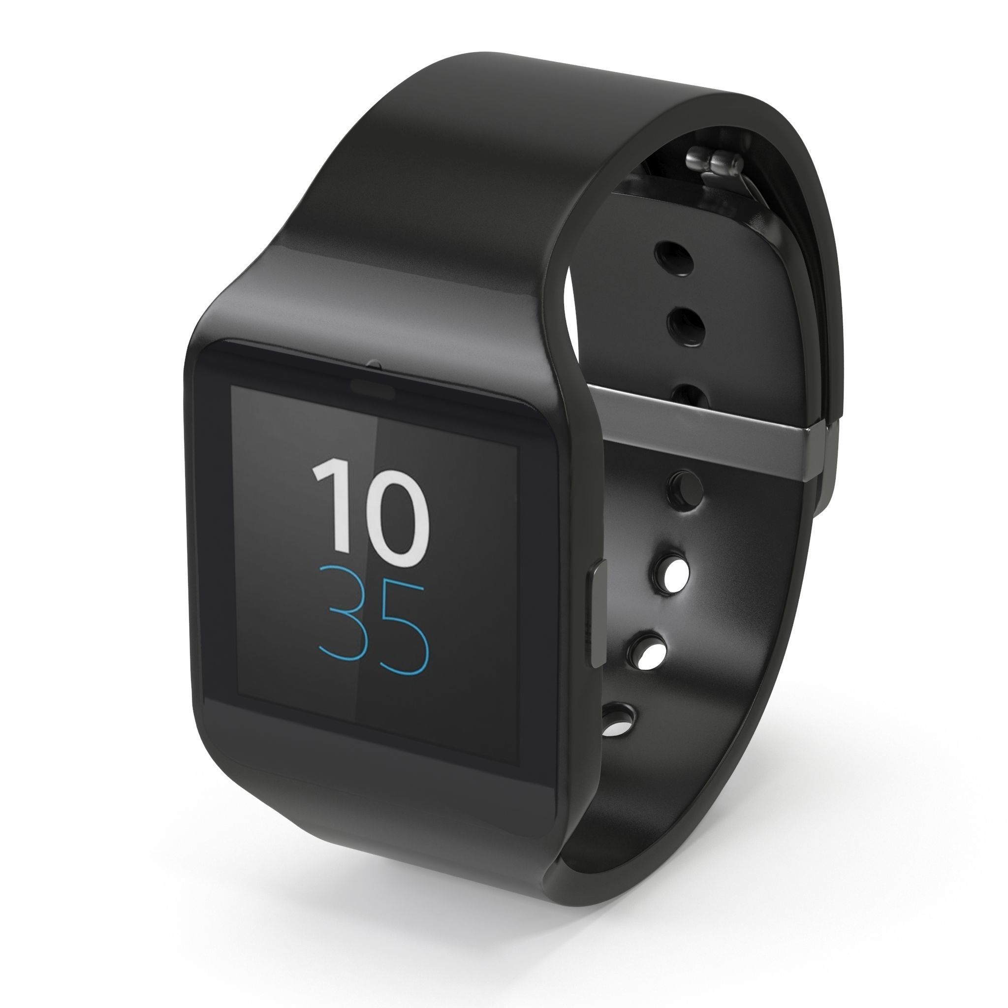 Sony Smart Watch 3 Black Low-poly 3D model_1