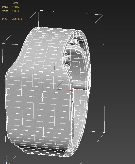 Sony Smart Watch 3 Black Low-poly 3D model_5