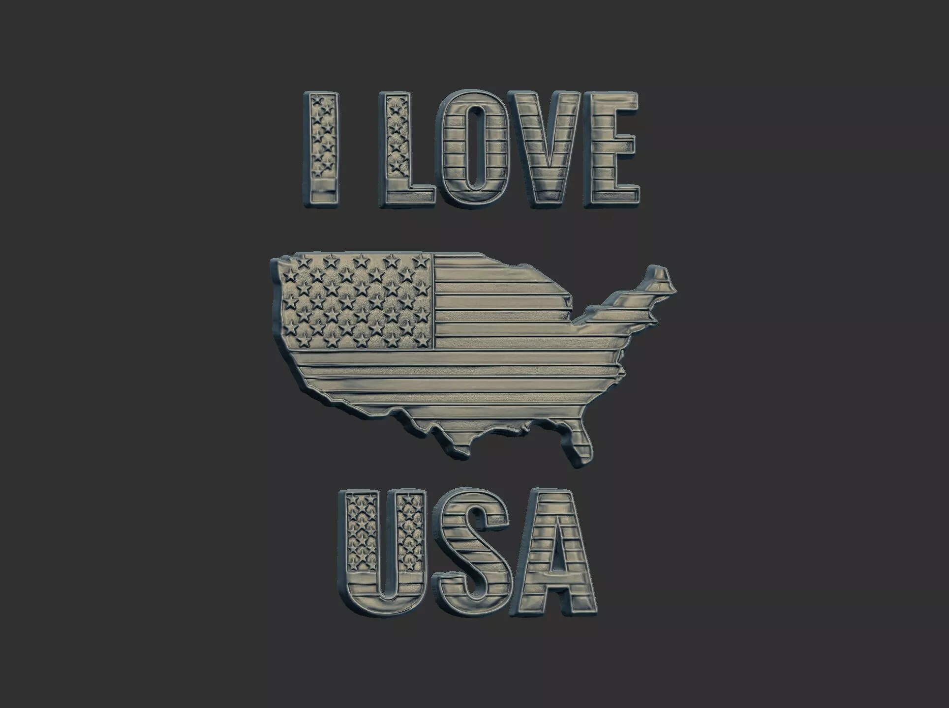 i love usa cnc model 3D print model