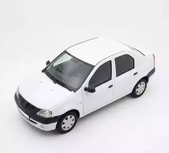 Dacia Logan 1st Generation Sedan Low-poly 3D model 4