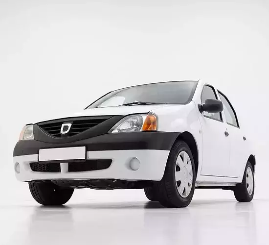 Dacia Logan 1st Generation Sedan Low-poly 3D model 6
