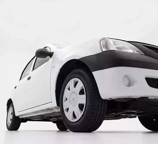 Dacia Logan 1st Generation Sedan Low-poly 3D model 5