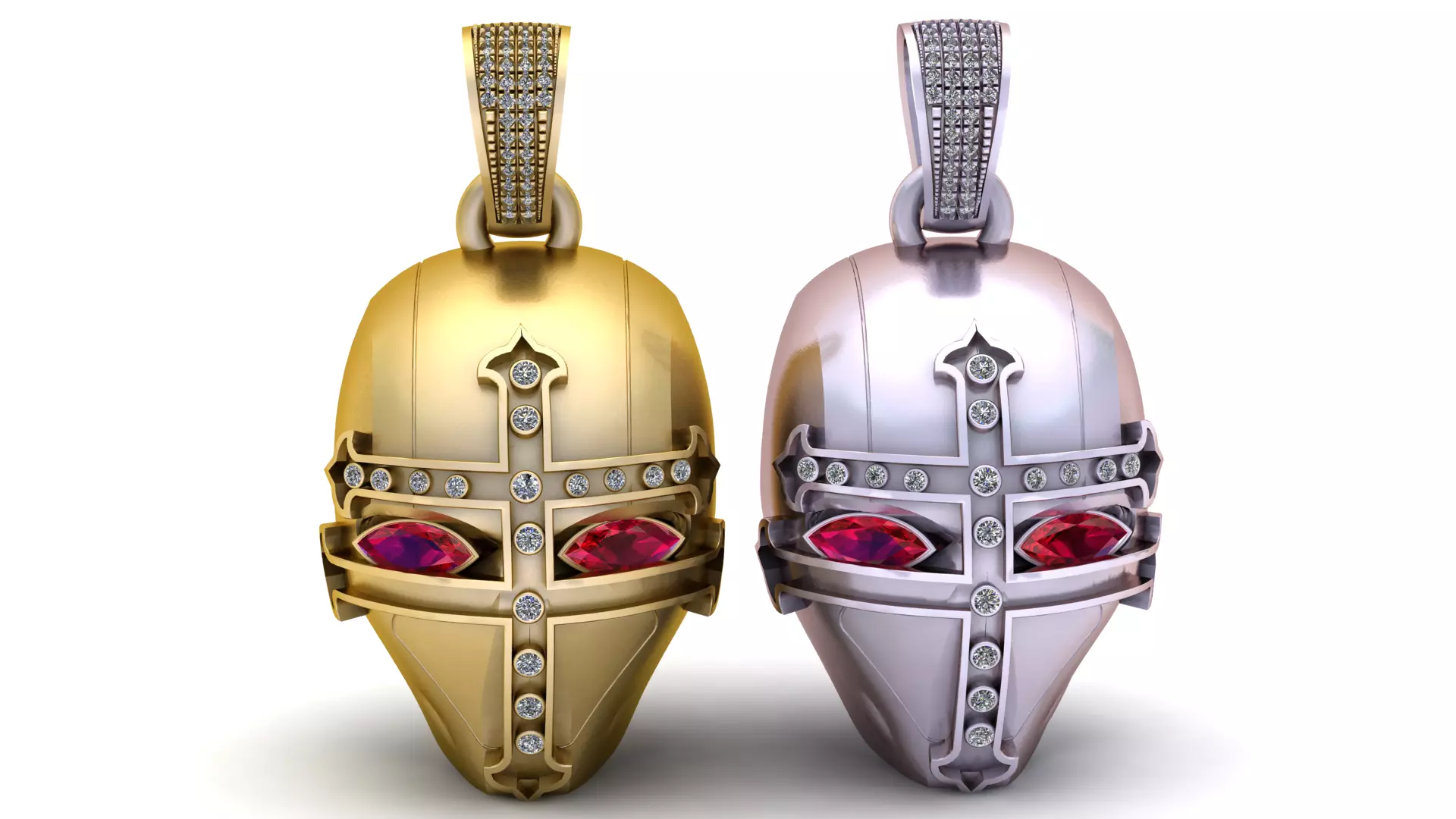 Crimson Eye Knight Helmet Pendant 3D print model