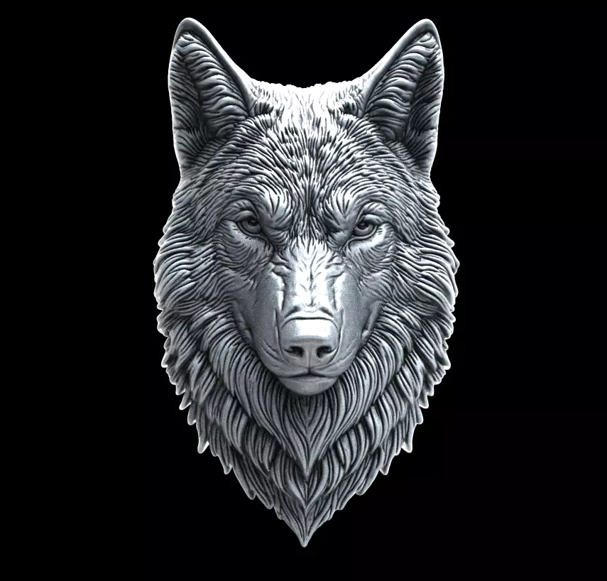 wolf head cnc model 3D print model