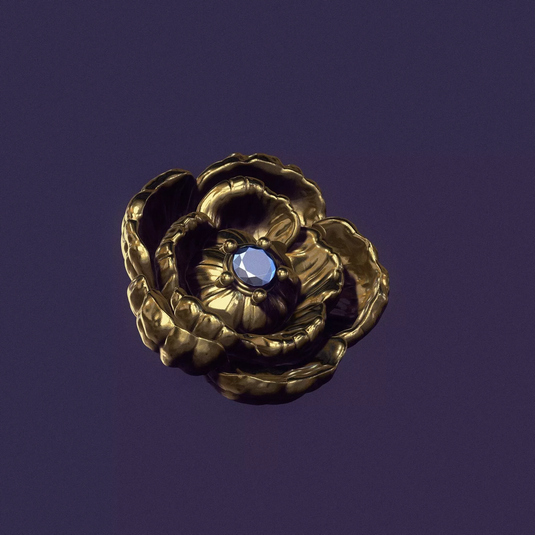 Peony for gold or silver casting 3D print model