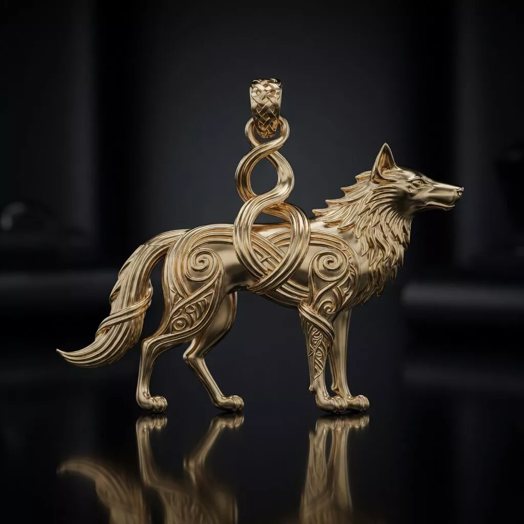 Freki Wolf Pendant 3D print model