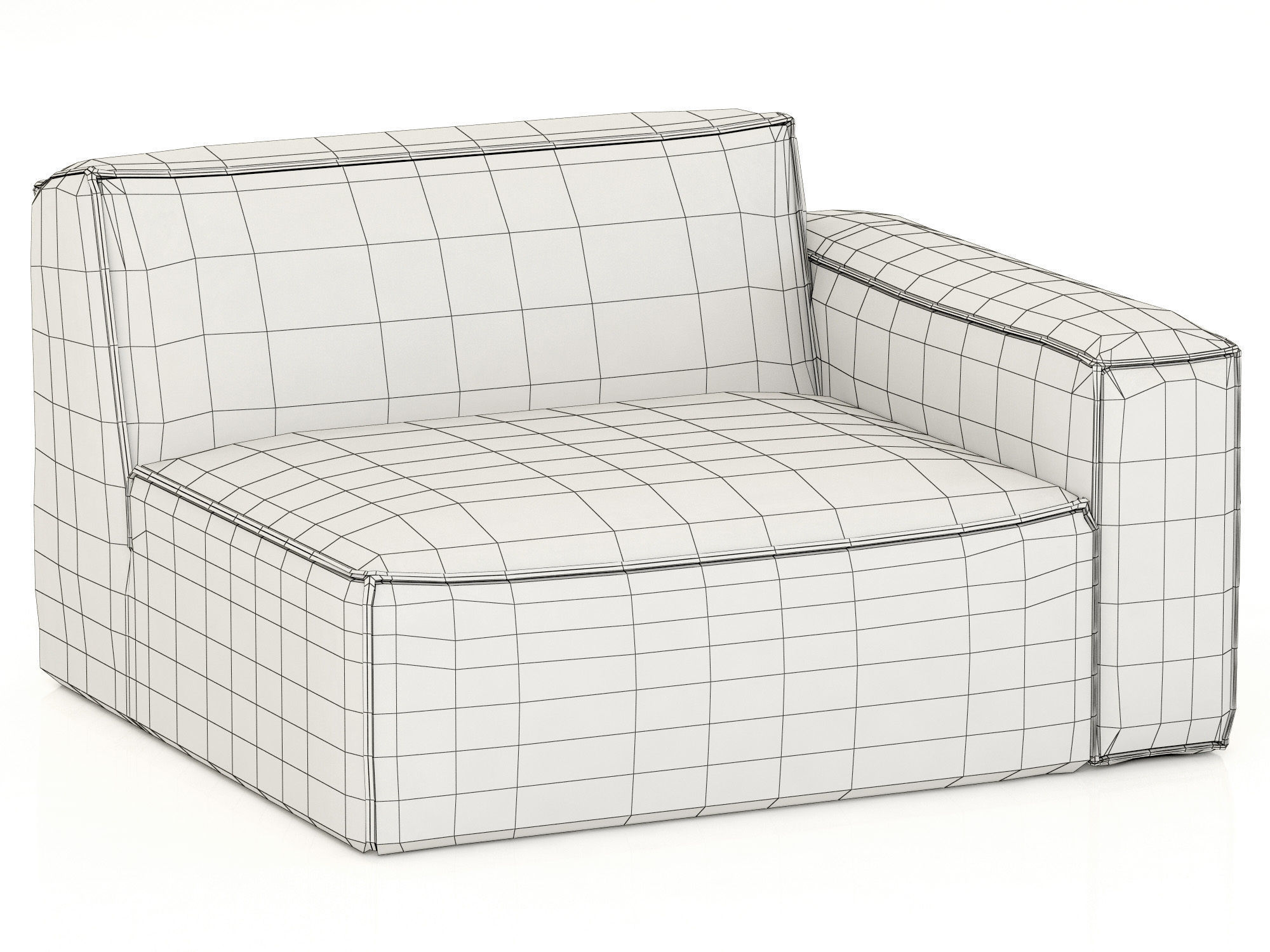 RH Modern Como Modular Right-Arm Chair 3D model_8