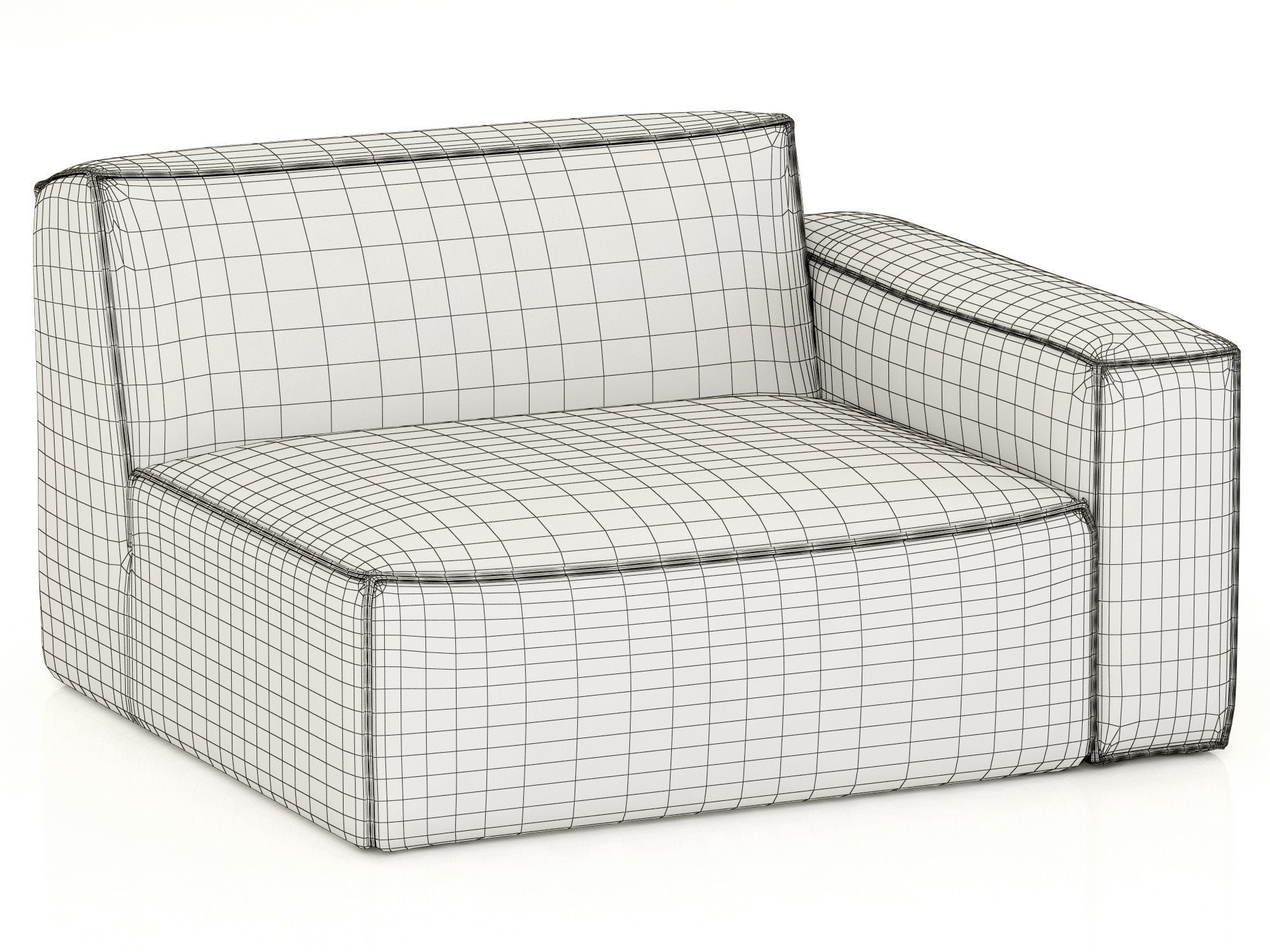 RH Modern Como Modular Right-Arm Chair 3D model_7