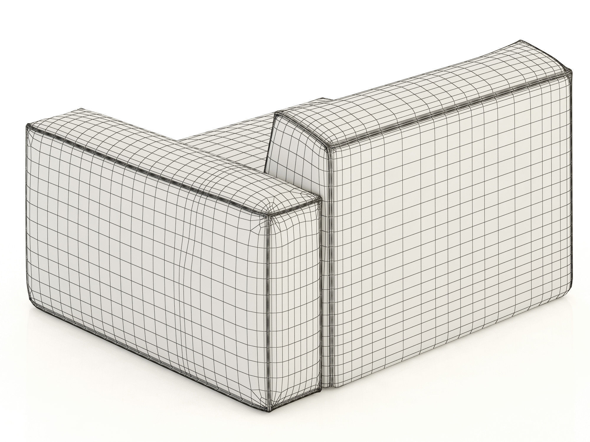 RH Modern Como Modular Right-Arm Chair 3D model_9