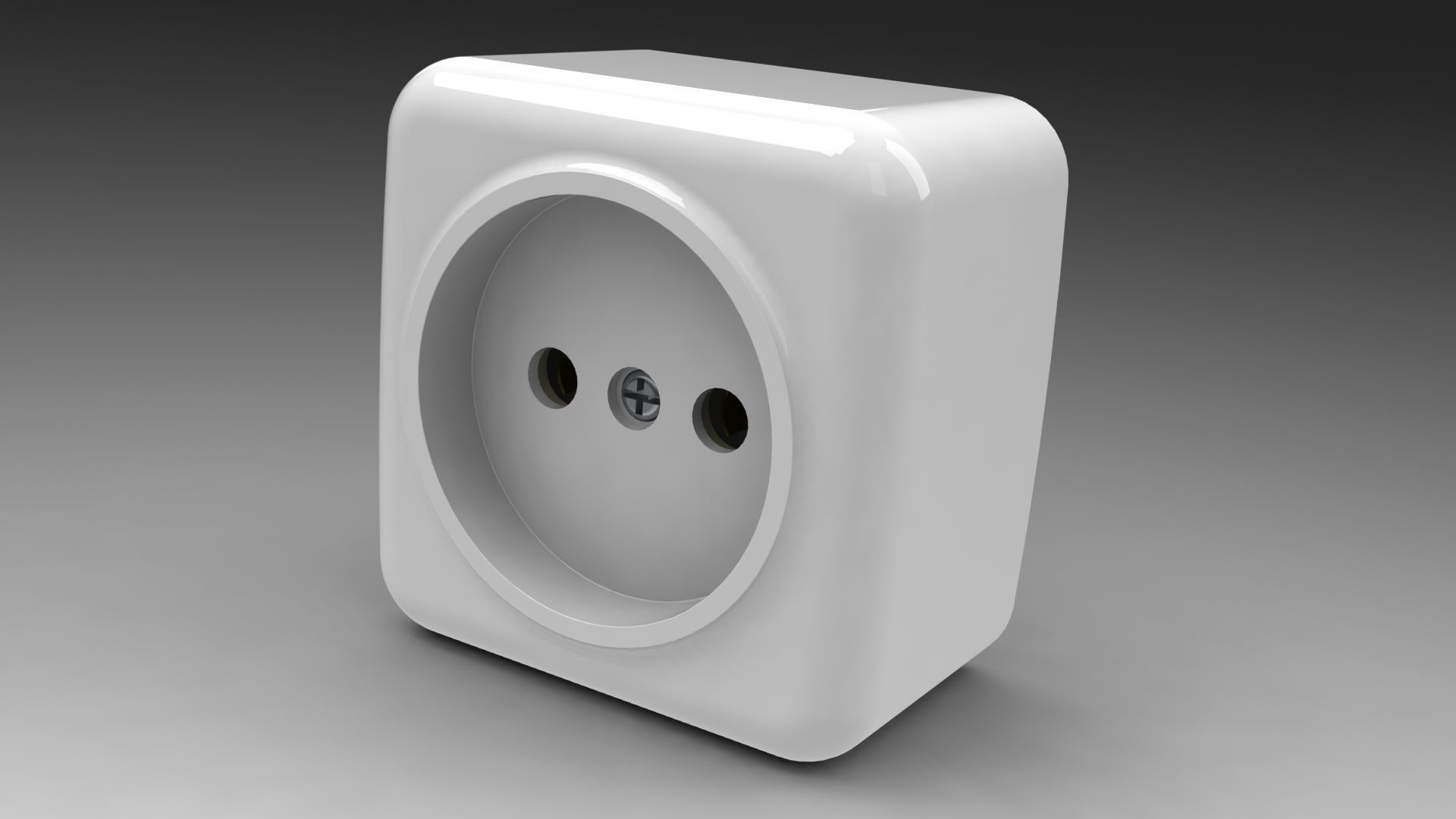Bundle power sockets and light switch 3D model_5