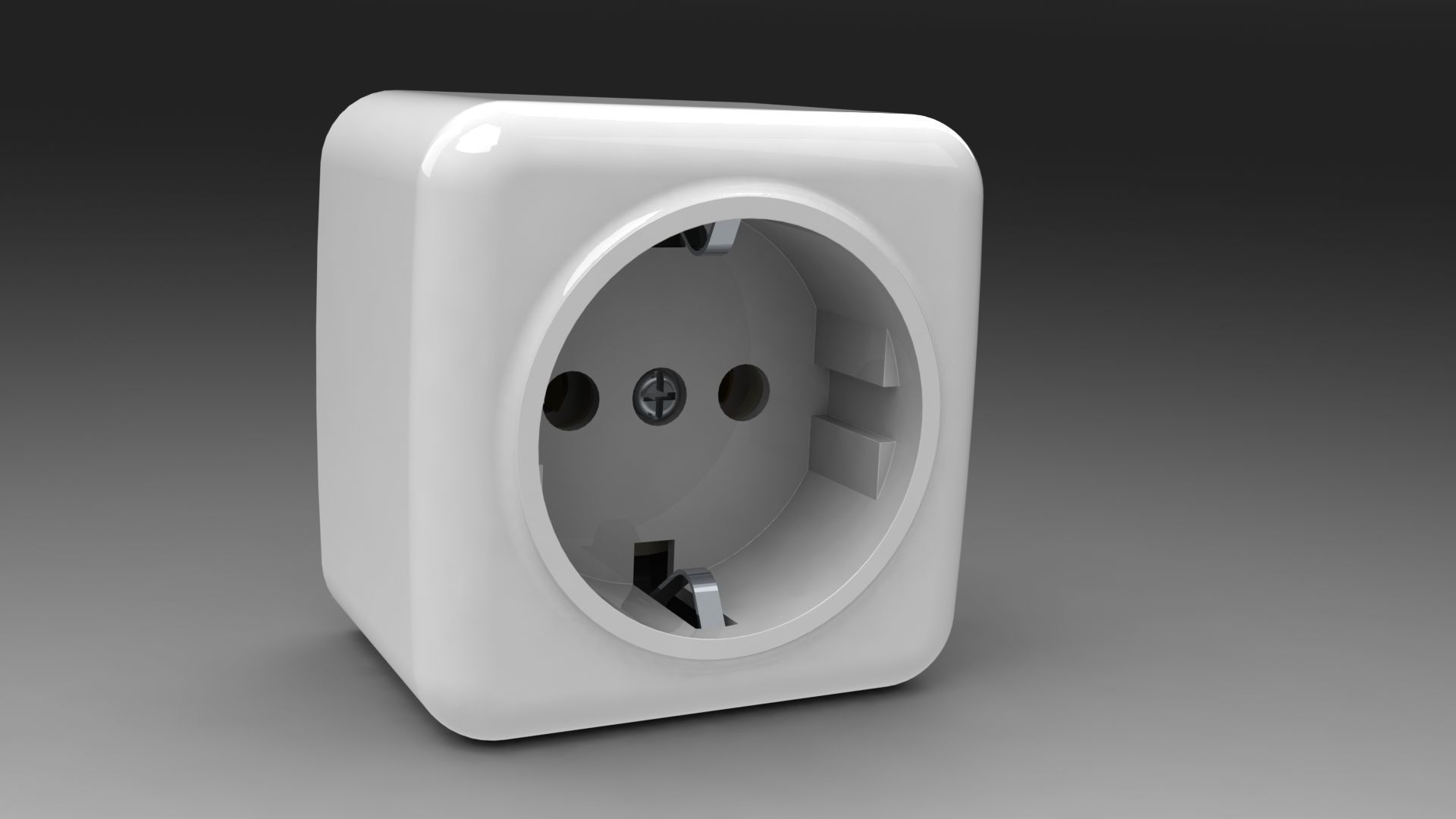 Bundle power sockets and light switch 3D model_10