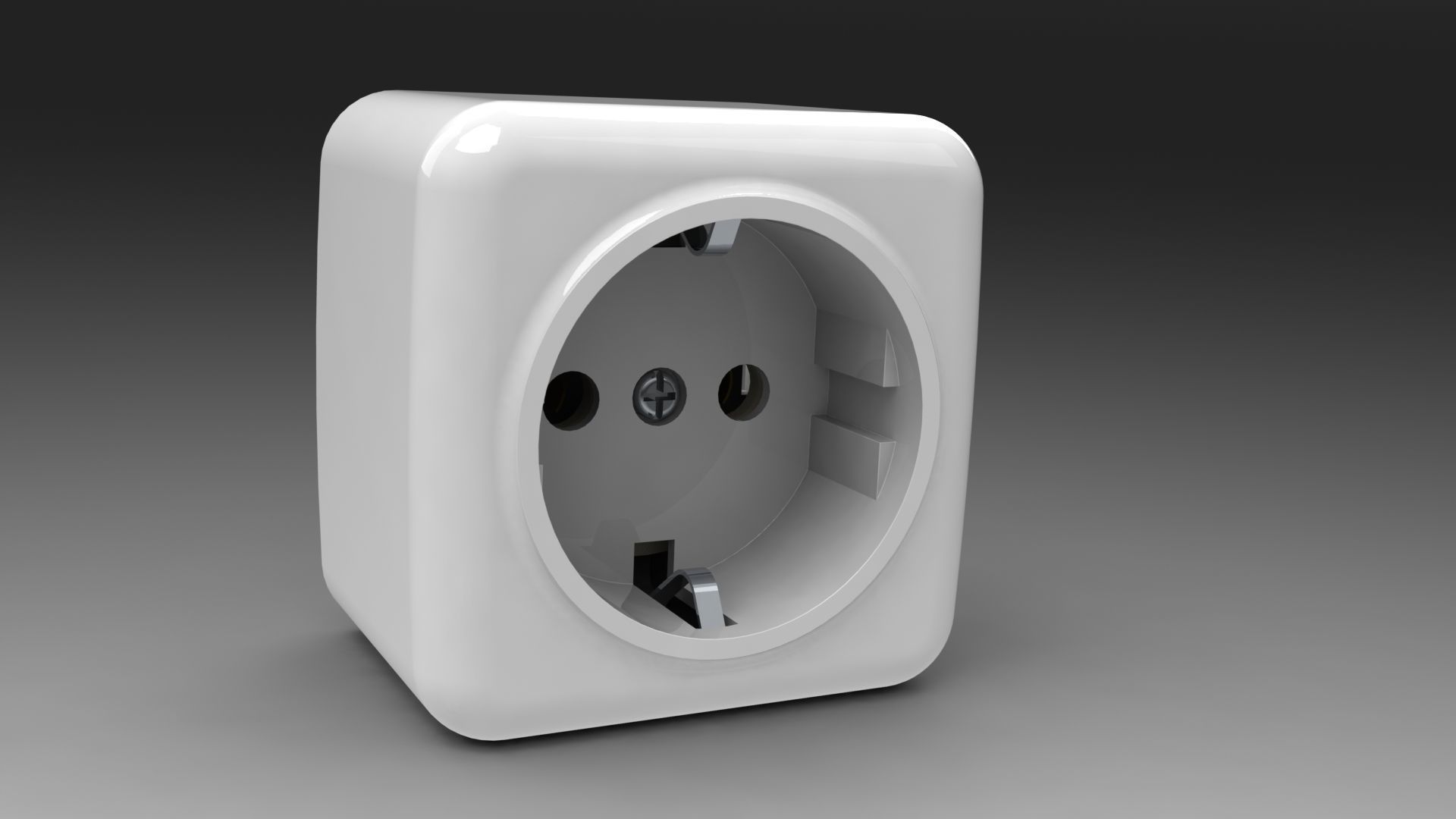 Bundle power sockets and light switch 3D model_11