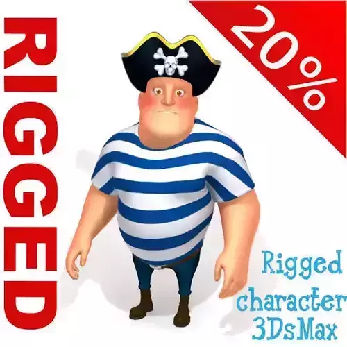 Pirate man Cartoon Rigged 02