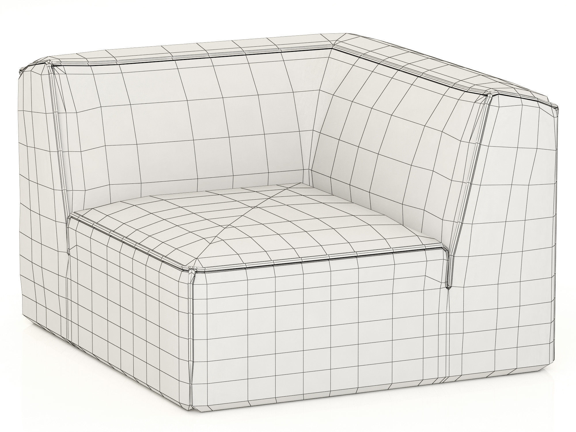 RH Modern Como Modular Corner Chair 3D model_8