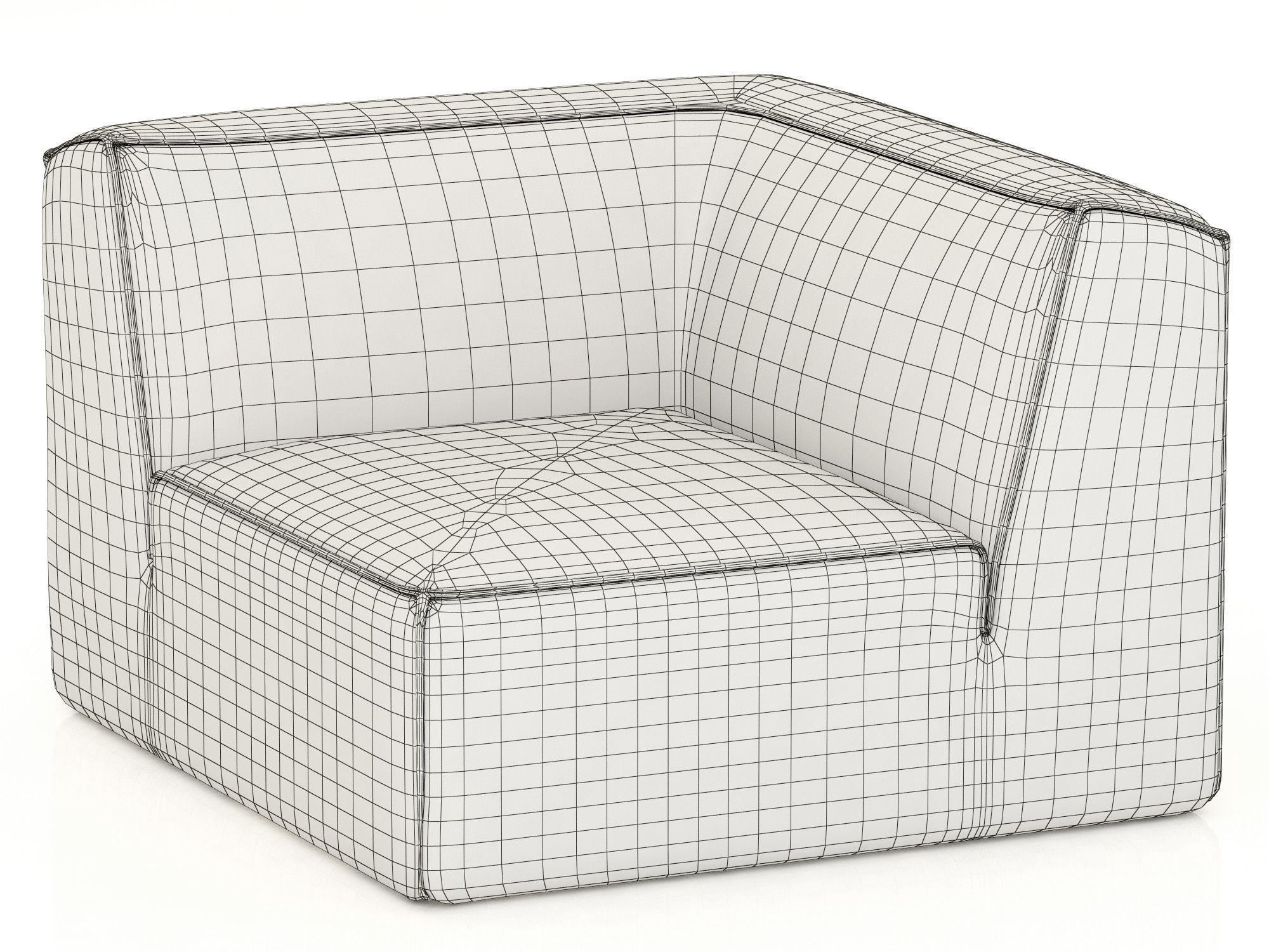 RH Modern Como Modular Corner Chair 3D model_7