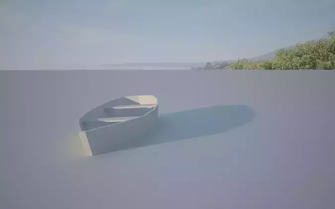 Boat with UVW Low-poly 3D model