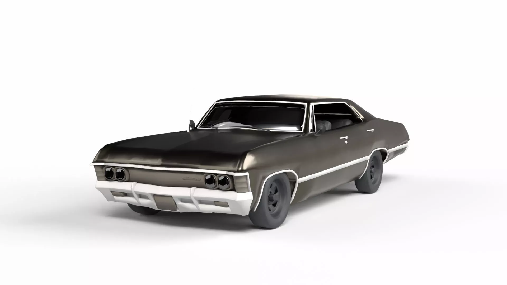 Retro Car Low-poly 3D model