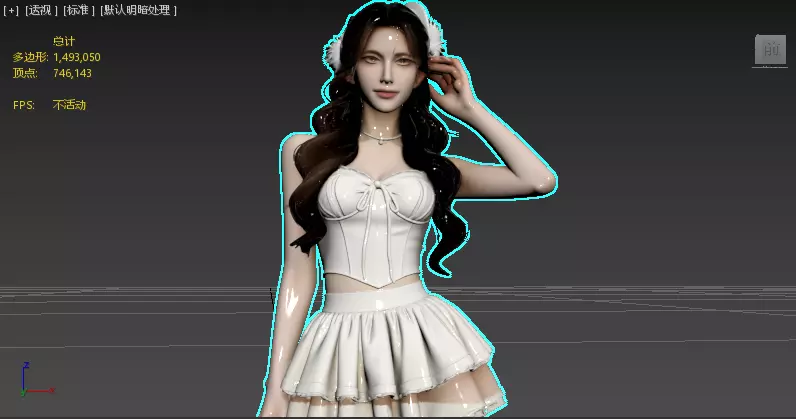 Urban scene pure and lovely girl 3D model