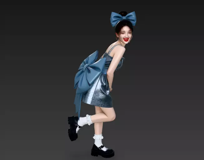 The lovely bow girl 1 3D model
