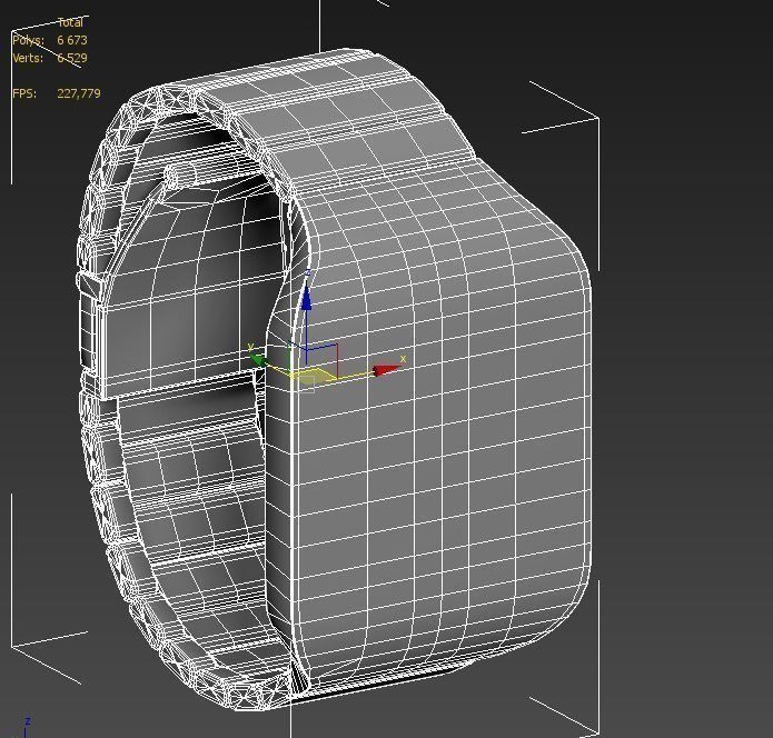 Sony Smart Watch 3 Silver Low-poly 3D model_5