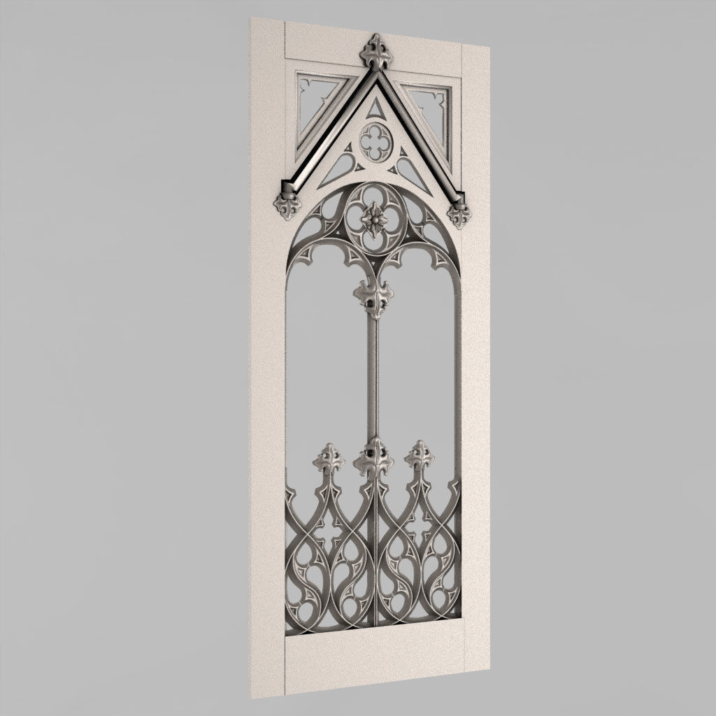 Carved door 3D print model_0