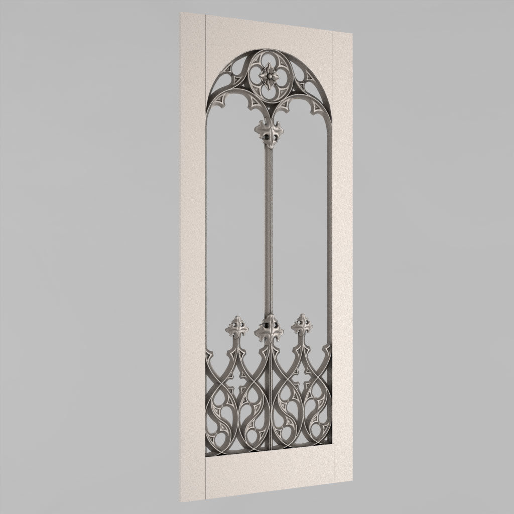 Carved door 3D print model_0