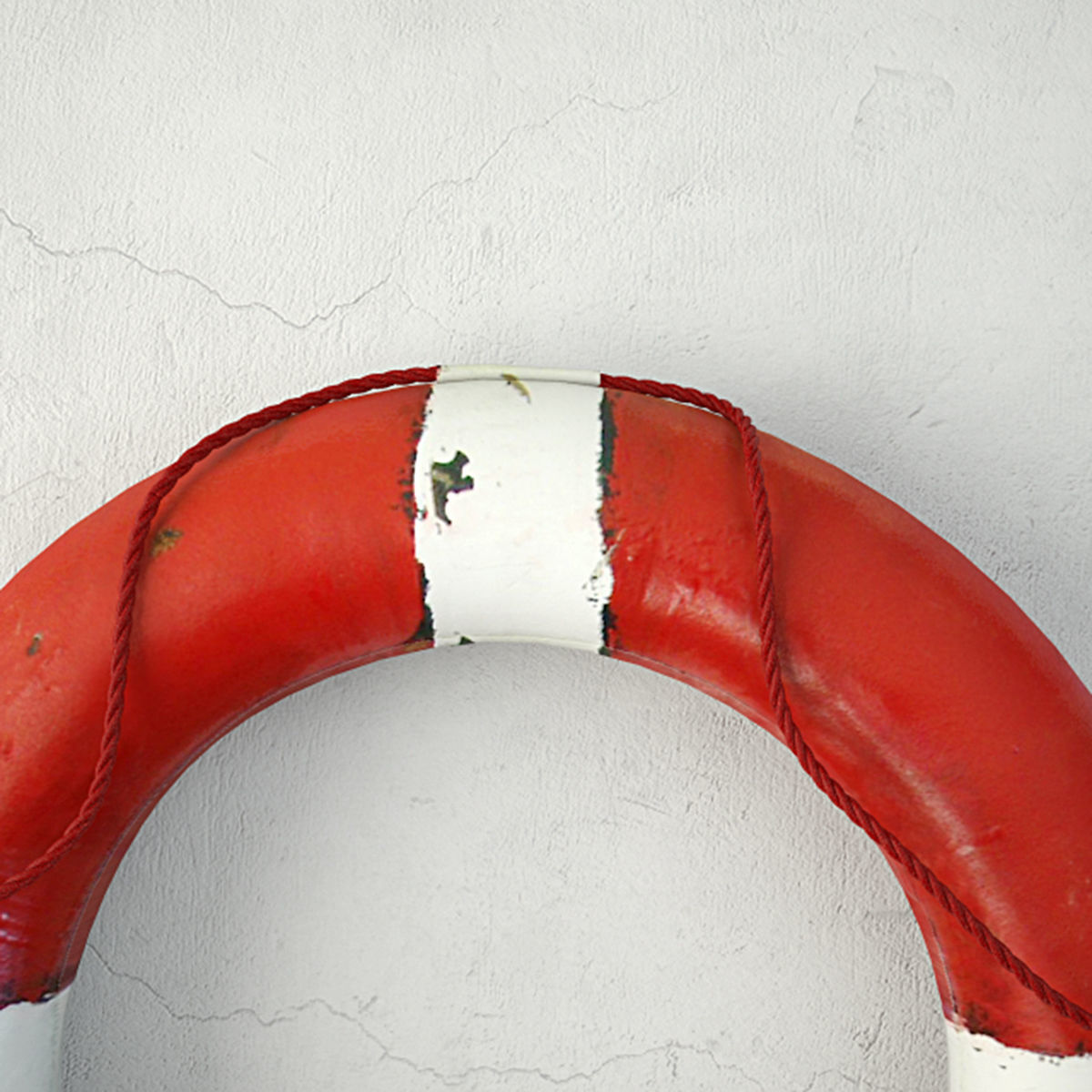 1950s Red White Nautical Life Preserver 3D model_4