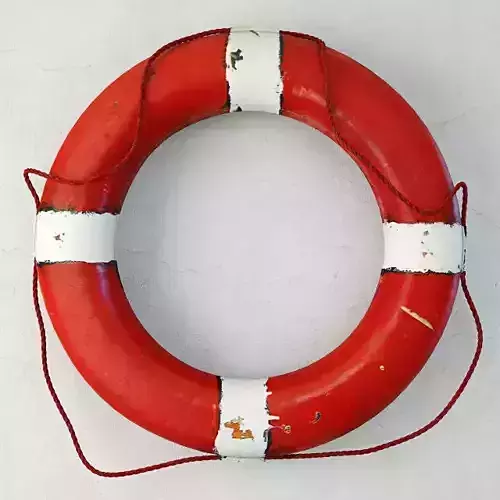 1950s Red White Nautical Life Preserver 3D model